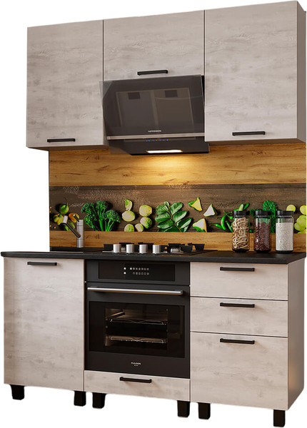 Изображение товара Кухонный гарнитур BTS Сканди 1.6 (белый/бетон пайн светлый)