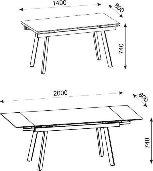 Изображение товара Обеденный стол ДСВ Герцог 140x80x30 (черный)