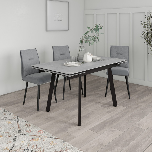 Изображение товара Обеденный стол ДСВ Герцог 140x80x30 (серый)