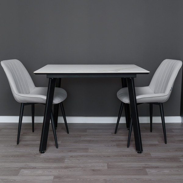 Изображение товара Обеденный стол ДСВ Граф 100x80 (белый)