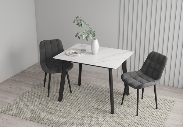 Изображение товара Обеденный стол ДСВ Граф 100x80 (белый)