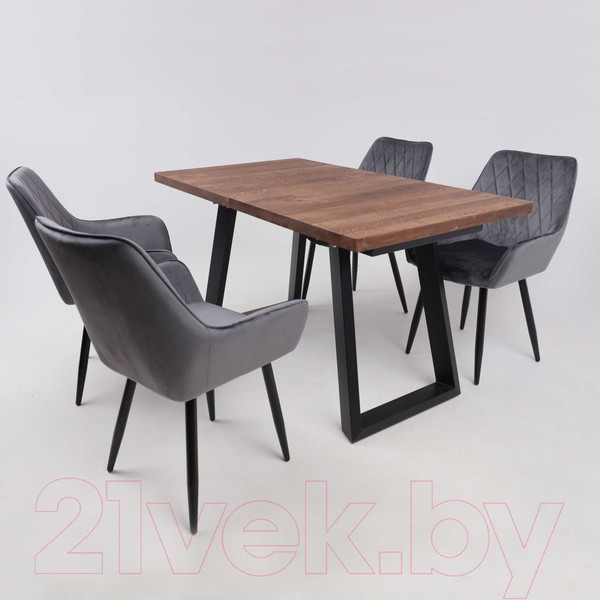 Изображение товара Стул AksHome Pablo (серый велюр HLR-21/черный)