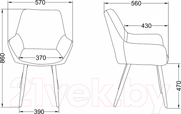 Изображение товара Стул AksHome Pablo (серый велюр HLR-21/черный)