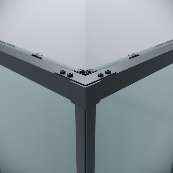 Изображение товара Душевой уголок Grossman Galaxy 80x80x195 / 300.K33.01.8080.21.00 (черный матовый/прозрачное стекло)