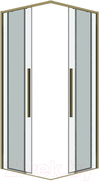 Изображение товара Душевая дверь Grossman Galaxy 100x195 / 1/2.K33.01.10.32.00 (золото сатин/прозрачное стекло)