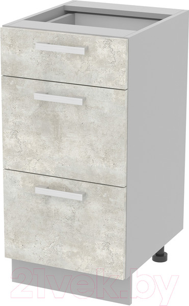 Изображение товара Шкаф-стол кухонный Интерлиния Компо НШ40рш3 1м+2б (бетон лайт)