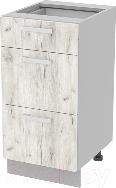 Изображение товара Шкаф-стол кухонный Интерлиния Компо НШ40рш3 1м+2б (дуб белый)