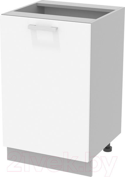 Изображение товара Шкаф-стол кухонный Интерлиния Компо НШ50р-1дв (белый платинум)