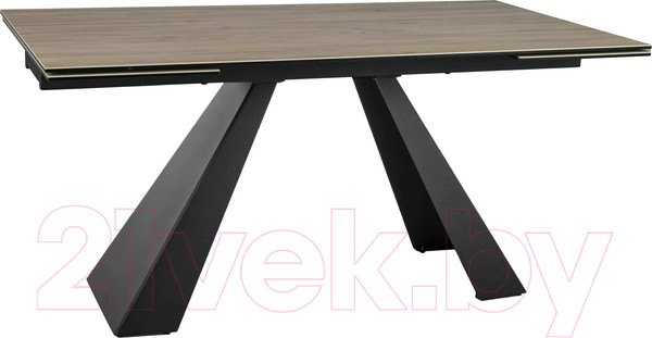 Изображение товара Обеденный стол Signal Salvadore Ceramic 160-240x90 (Sabbia светло-коричневый/черный матовый)