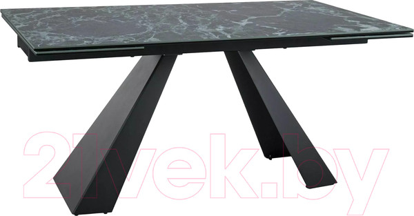 Изображение товара Обеденный стол Signal Salvadore Ceramic 160-240x90 (Verde Alpi морской/черный матовый)