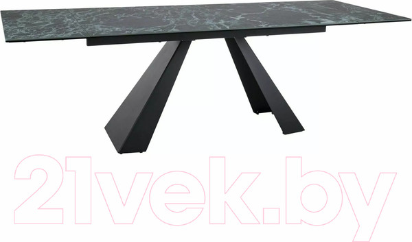 Изображение товара Обеденный стол Signal Salvadore Ceramic 160-240x90 (Verde Alpi морской/черный матовый)