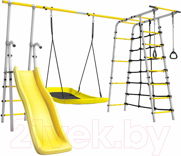 Изображение товара Игровой комплекс Romana Богатырь Плюс 2 / 103.12.06 (лодка качели, серый/желтый)