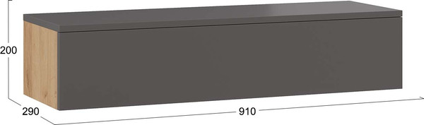 Изображение товара Прикроватная тумба ТриЯ Универсальная тип 2 (графит серый/дуб крафт золотой)