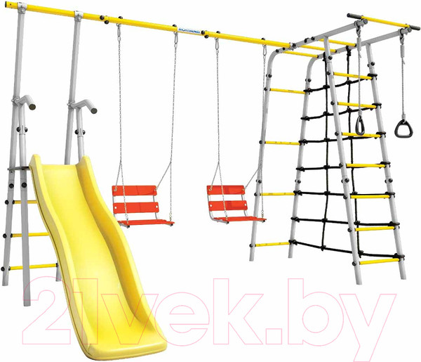 Изображение товара Игровой комплекс Romana Богатырь Плюс 2 / 103.12.06 цепные качели, серый/желтый