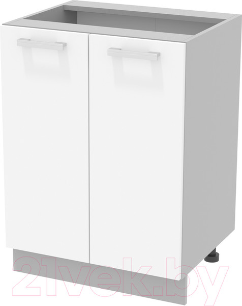 Изображение товара Шкаф-стол кухонный Интерлиния Компо НШ60р-2дв (белый платинум)