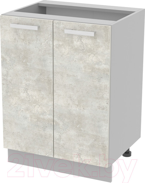 Изображение товара Шкаф-стол кухонный Интерлиния Компо НШ60р-2дв (бетон лайт)