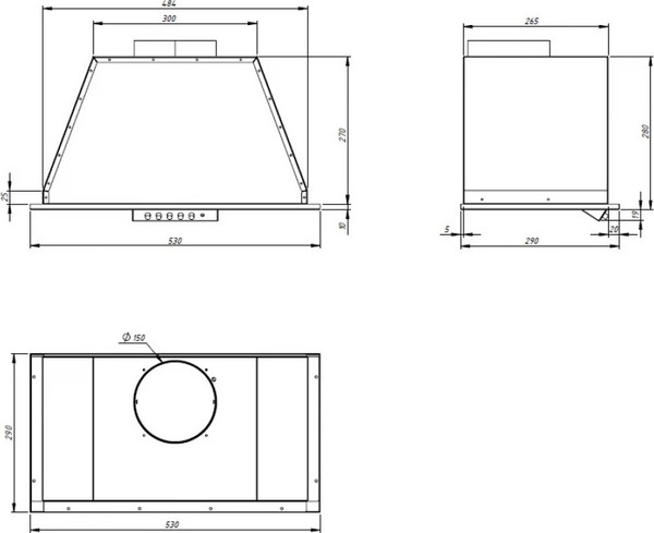 Изображение товара Вытяжка скрытая Akpo Neva II 60 wk-12 (белый)