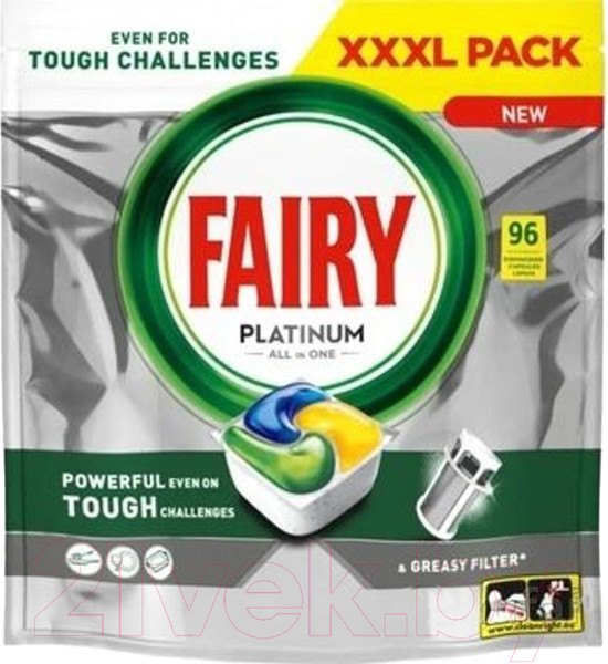 Изображение товара Капсулы для посудомоечных машин Fairy Platinum All in 1 Лимон (96шт)