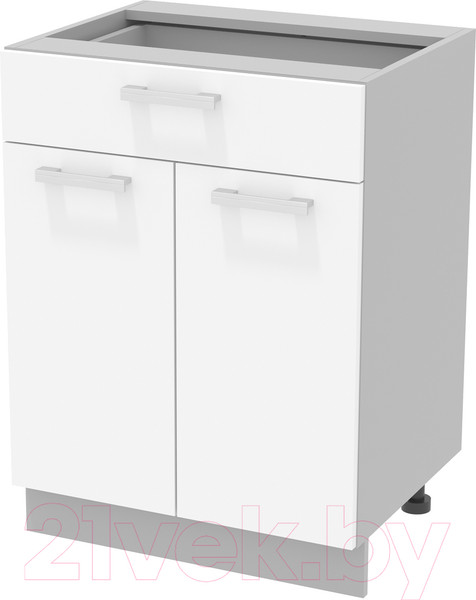 Изображение товара Шкаф-стол кухонный Интерлиния Компо НШ60рш1 (белый платинум)
