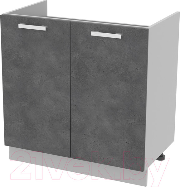 Изображение товара Шкаф под мойку Интерлиния Компо НШ80м-2дв (бетон портленд)