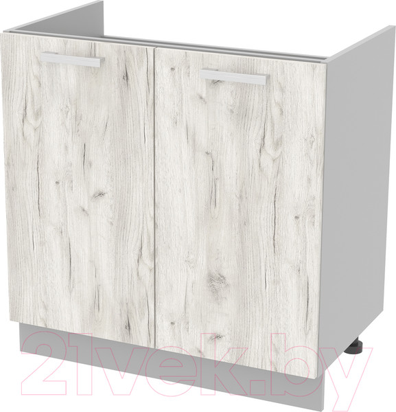 Изображение товара Шкаф под мойку Интерлиния Компо НШ80м-2дв (дуб белый)