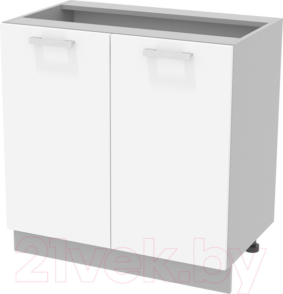 Изображение товара Шкаф-стол кухонный Интерлиния Компо НШ80р-2дв (белый платинум)