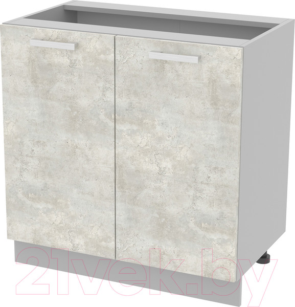 Изображение товара Шкаф-стол кухонный Интерлиния Компо НШ80р-2дв (бетон лайт)
