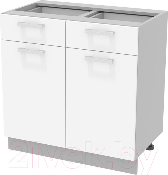 Изображение товара Шкаф-стол кухонный Интерлиния Компо НШ80рш2 (белый платинум)