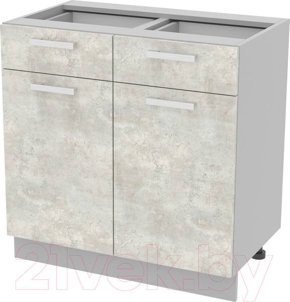 Изображение товара Шкаф-стол кухонный Интерлиния Компо НШ80рш2 (бетон лайт)