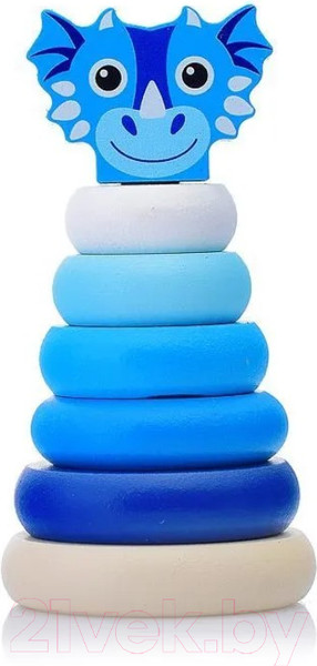 Изображение товара Развивающий игровой набор Alatoys Пирамидка Дракон / П26 (синий)