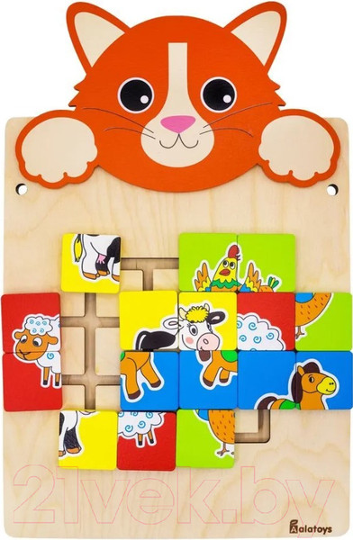 Изображение товара Бизиборд Alatoys Настенная бизидоска Котик / ББ602