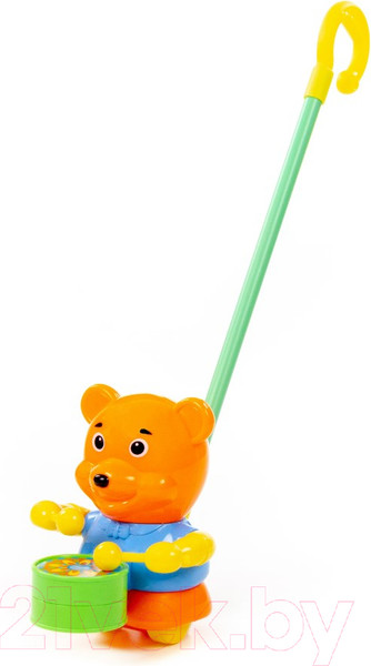 Изображение товара Игрушка-каталка Полесье Медвежонок с ручкой / 96654