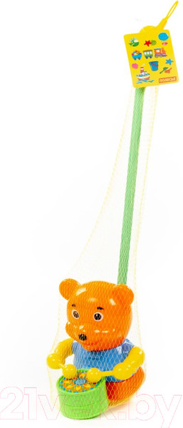 Изображение товара Игрушка-каталка Полесье Медвежонок с ручкой / 96654