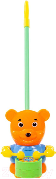 Изображение товара Игрушка-каталка Полесье Медвежонок с ручкой / 96654