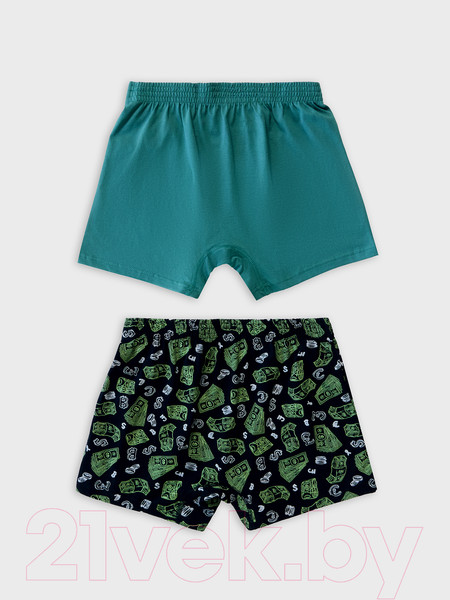 Изображение товара Комплект мужских трусов Mark Formelle 411152-2 (р.102-112, зеленый/кэш на черном)