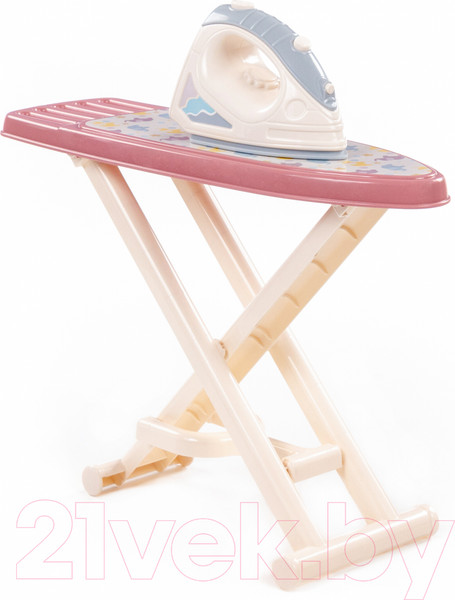 Изображение товара Набор хозяйственный игрушечный Полесье Утюжок с гладильной доской №3 / 67460 (коралловый)