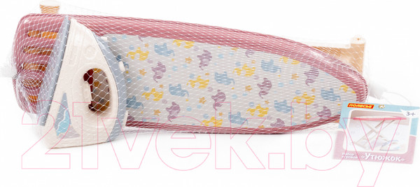 Изображение товара Набор хозяйственный игрушечный Полесье Утюжок с гладильной доской №3 / 67460 (коралловый)