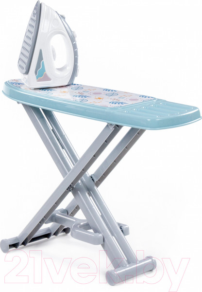 Изображение товара Набор хозяйственный игрушечный Полесье Утюжокс гладильной доской  №3 / 67453 (серый/голубой)