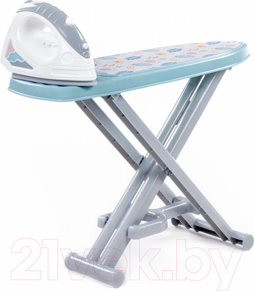 Изображение товара Набор хозяйственный игрушечный Полесье Утюжокс гладильной доской  №3 / 67453 (серый/голубой)