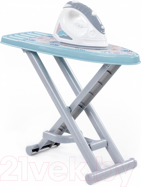 Изображение товара Набор хозяйственный игрушечный Полесье Утюжокс гладильной доской  №3 / 67453 (серый/голубой)