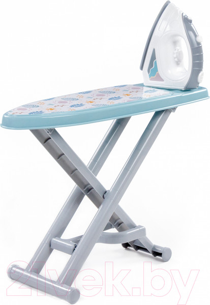 Изображение товара Набор хозяйственный игрушечный Полесье Утюжокс гладильной доской  №3 / 67453 (серый/голубой)