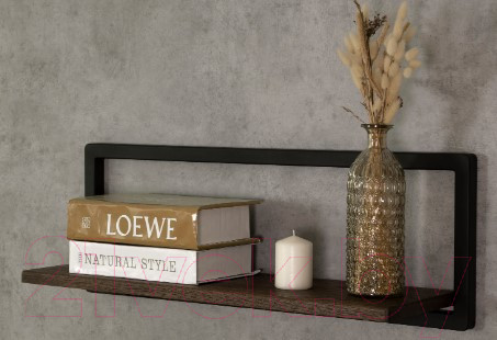 Изображение товара Полка Stal-Massiv Fly-DZ (дуб мореный/черный)