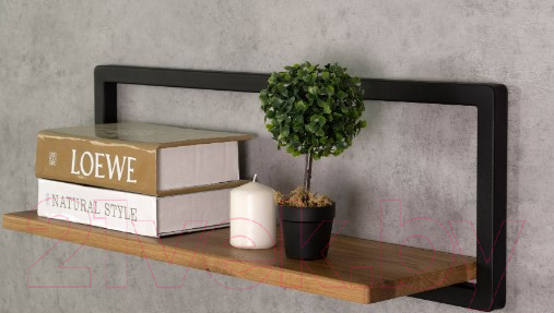 Изображение товара Полка Stal-Massiv Fly-NZ  (дуб натуральный/черный)