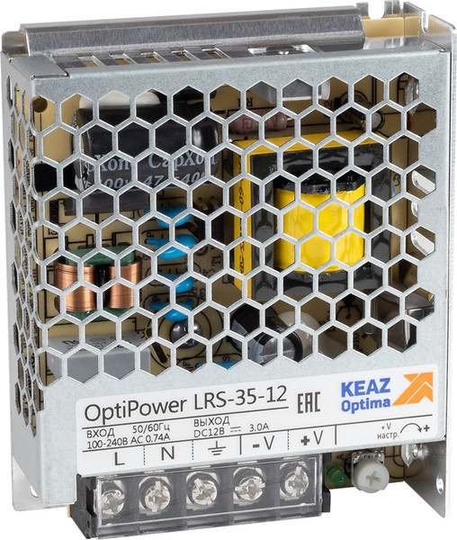 Изображение товара Блок питания для светодиодной ленты КЭАЗ OptiPower LRS 35-12 3A / 328864