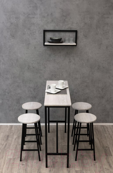 Изображение товара Барный стол Stal-Massiv SMT-108 (дуб беленый/черный)