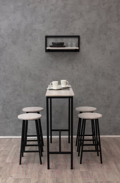 Изображение товара Барный стол Stal-Massiv SMT-108 (дуб беленый/черный)