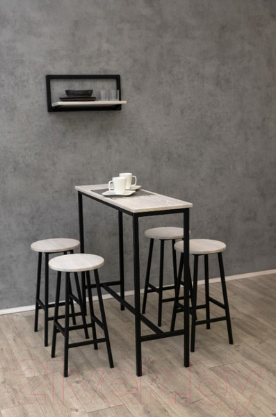 Изображение товара Барный стол Stal-Massiv SMT-108 (дуб беленый/черный)