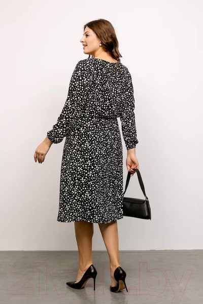 Изображение товара Платье Romgil РТ0011-ПЭ2  (р.170-108-116, черный/молочный)