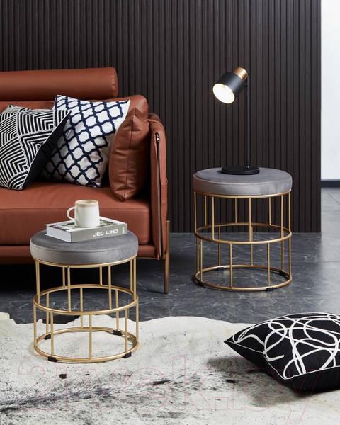 Изображение товара Комплект мягкой мебели Eglo Mashike 424017 (2шт, серый/латунно-матовый)