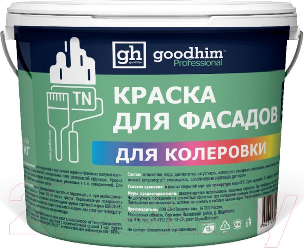 Изображение товара Краска GoodHim TN Акриловая для фасадов База С / 50798 (7кг, матовый)